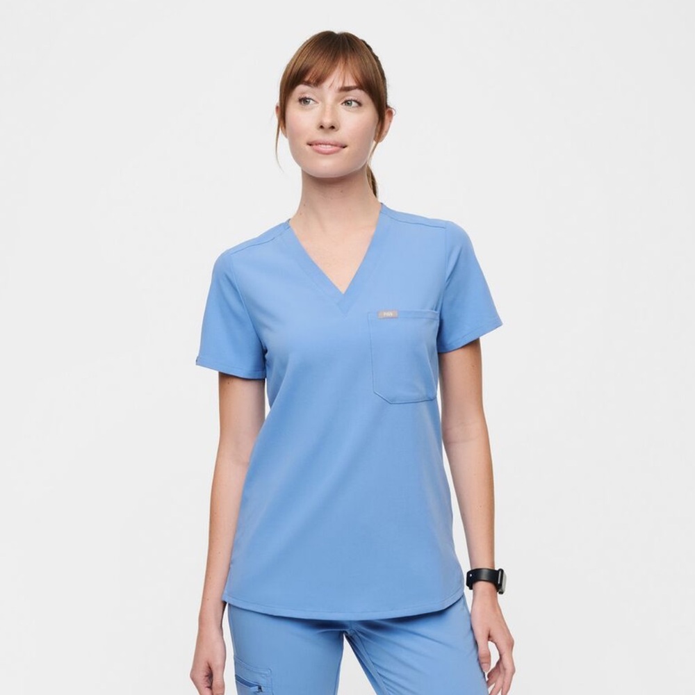 Ceil Blue FIGS Catarina One Pocket Scrub Top
